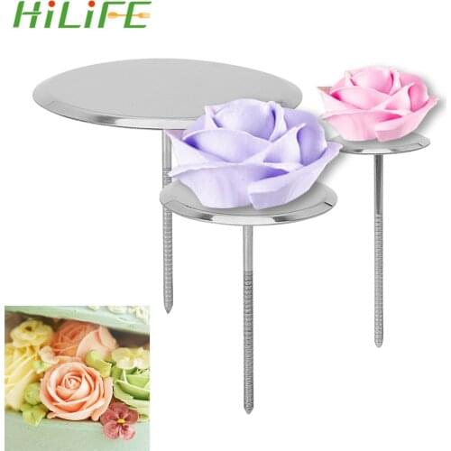 HILIFE Stainless Steel Piping Nail Ice Cream Cake Decorating Tools Baking Piping Stands Tools DIY Needle Stick Cake Flower Nails