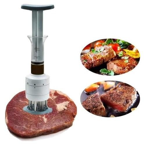 Stainless Steel Meat Marinade Injector Barbecue Seasoning Injectors Meat Tenderizer Kitchen Gadgets BBQ Cooking Tools Hot
