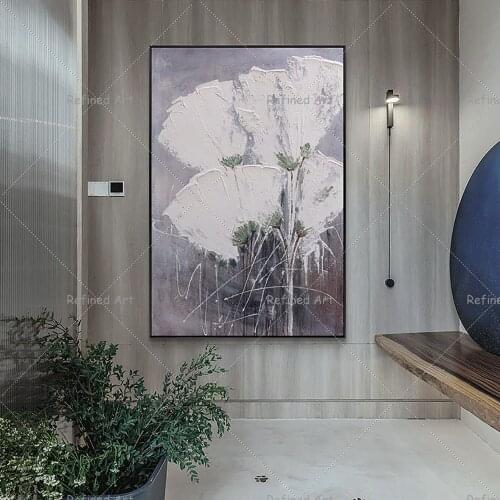 Hand Painted Oil Paintings Canvas Flower Nordic Modern Abstract Art Acrylic Home Teen Room Wall Aesthtic Decoration Unframed