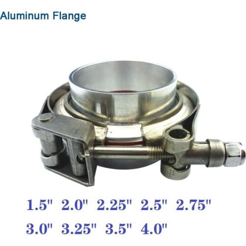ZUCZUG 1.5-5.0 inch Quick V band clamp Aluminum Alloy flange with sealing ring for car exhaust pipe fixed assembly