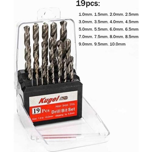 Metric 1.0-10 mm Straight Shank Grade Cobalt Steel Jobber Length Twist Drill Bits Set for Metals Aluminum