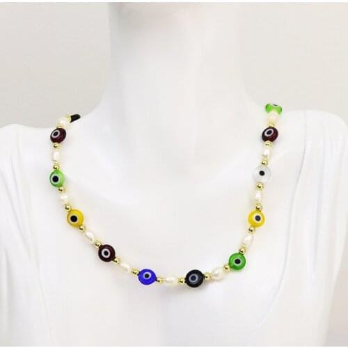 Fashion eyes Jewelry set mix color eyes beaded Jewelry Necklace Mix color Jewelry set Fashion Necklace bracelet