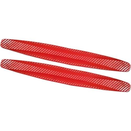 2Pcs Car-Styling Sticker Carbon Fiber Texture Car SUV Bumper Edge Guard Strip Moulding Anti-rub Protector