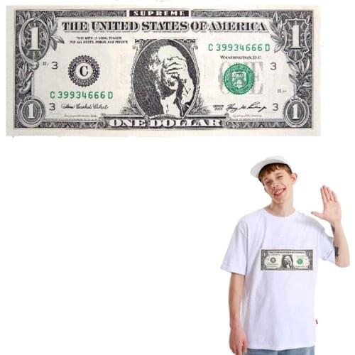 Dollar Patches Heat Transfer Iron on Transfers For Clothes stickers Hippie Badge Stripes DIY Patches On Clothing Jacket Tshirt