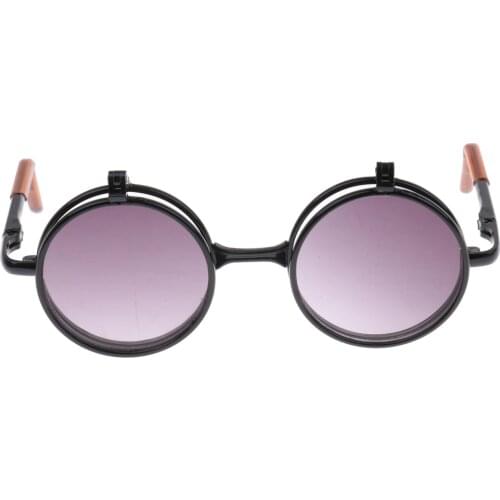 Metal Round Frame Double Fold Glasses Eyewear For 1/6 Blythe Doll Clothes