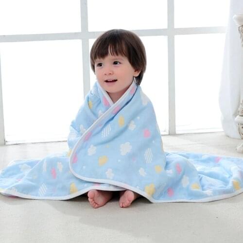 80*80CM Multicolor Cartoon Baby Blanket 6 Layers Gauze Newborns Bath Towel Swaddle Infants Blanket Kids Swaddle Children Quilt