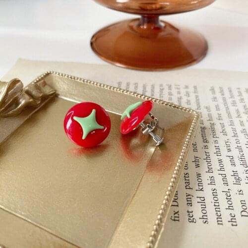 Origin Summer Cute Cartoons Multicolor Arcylic Stud Earring for Women Korean Contrast Color Irregular Geometric Earring Jewelry