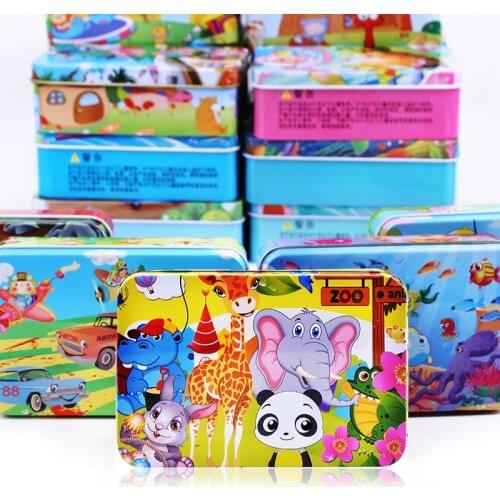 New 100 Pieces Wooden Puzzle Kids Toy Cartoon Animal Wood Jigsaw Puzzle Child Early Educational Learning Toys for Christmas Gift