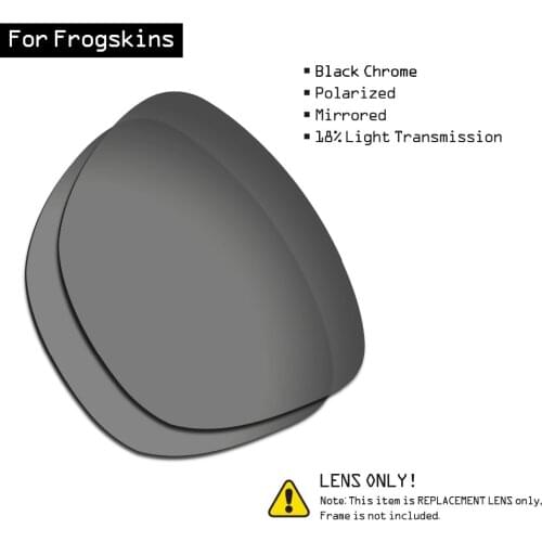 SmartVLT Polarized Sunglasses Replacement Lenses for Oakley Frogskins - Black Chrome
