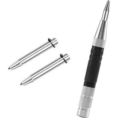 Center Punch Pin Steel Spring Window Breaker Non-slip Portable Woodworking Puncher With Punch Heads