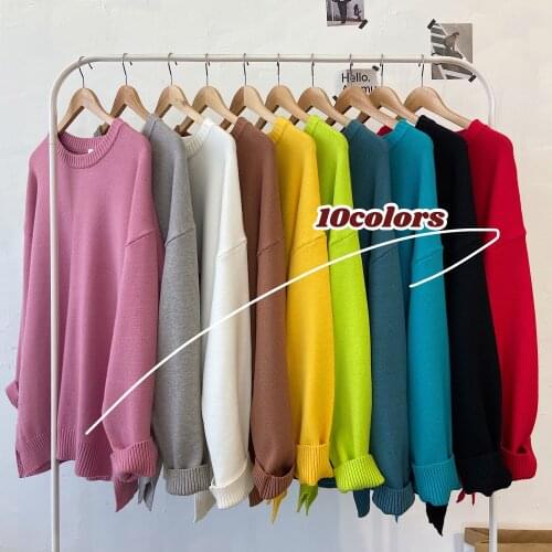 2021 ins Pullover 10 color new couple korean autumn loose top Harajuku harbor style super soft rabbit velvet core spun yarn