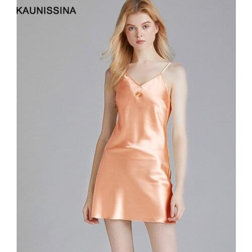 Sexy Nightgown Womens Summer Silk Sleepwear Cute Nightdress Homewear Ladies Summer Night Dress Lingerie Sleepshirts