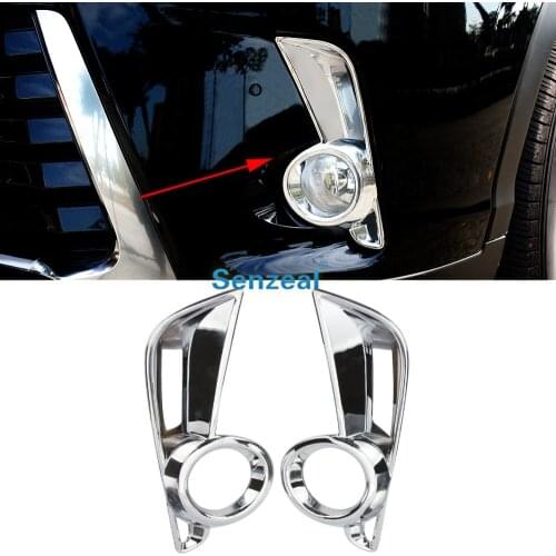 Senzea 2PCS ABS Chrome Front Fog Lamp Fog Lights Cover Trim for Toyota Highlander 2014 2015 2016 2017 2018 2019