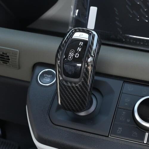 Carbon Fiber ABS Gear Shift Head Cover Trim For Land Rover Defender 110 Defender 130 2020 Car Accessories
