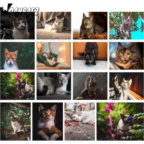 Smart Animal Cat Diamond Painting 5D Diy Wall Art Cute Kitten Square Diamond Inlaid Home Room Decoration Accessories
