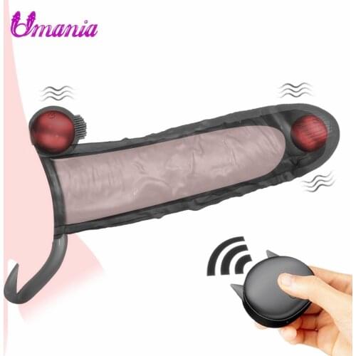 Penis Vibrating Ring Sleeve For Penis Remote Control Reusable Dick Condom Dildo Vibrator Adult Sex Toy For Men Delay Ejaculation