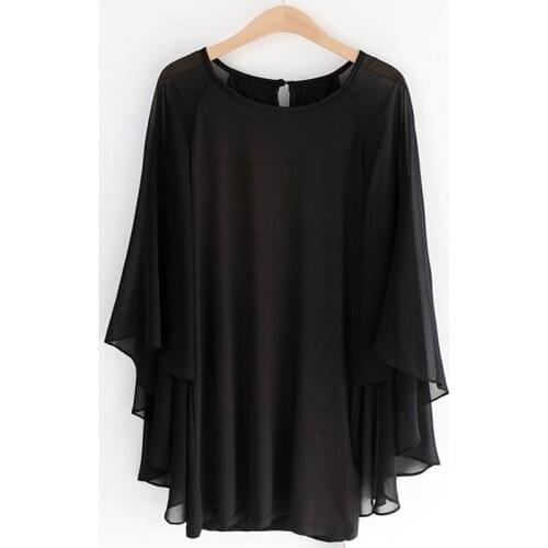 B1191 cheap wholesale 2020 spring summer natural new code show thin buttock nightclub batwing women sexy chiffon dress