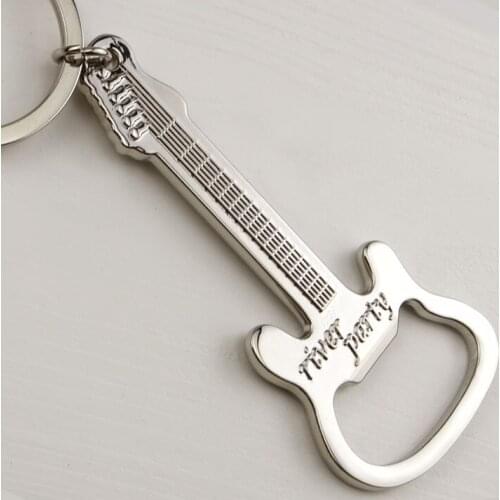 1PC Zinc Alloy beer guitar bottle opener bottle opener keychain keyring key chain key ring ELM 003