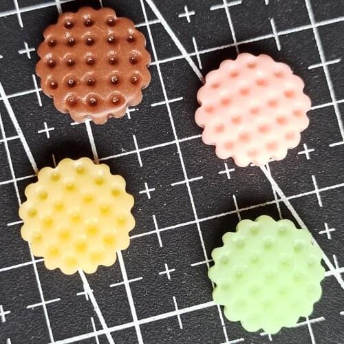 1pcs/lot resin flat back round waffle bread 24mm simulation of food Cabochon Scrapbook DIY phone decoration