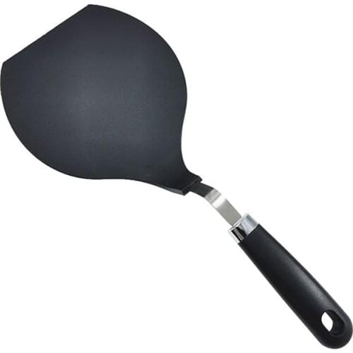 1Pc Heat Resistant Nylon Cooking Shovel Non-Stick Plastic Pizza Spade Kitchen Food Turner (Black)