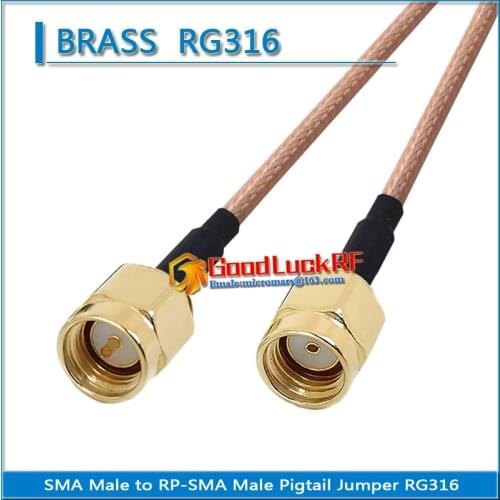 1X Pcs High-quality SMA Male to RP-SMA RPSMA RP SMA Male Plug Coaxial Pigtail Jumper RG316 Cable Gold Low Loss SMA to RPSMA