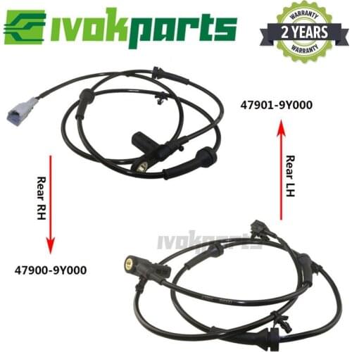 2x Rear Alex Left & Right L/R ABS Wheel Speed Sensor For 2003-2008 Nissan TEANA I J31 2.0 2.3 3.5 47901-9Y000 47900-9Y000