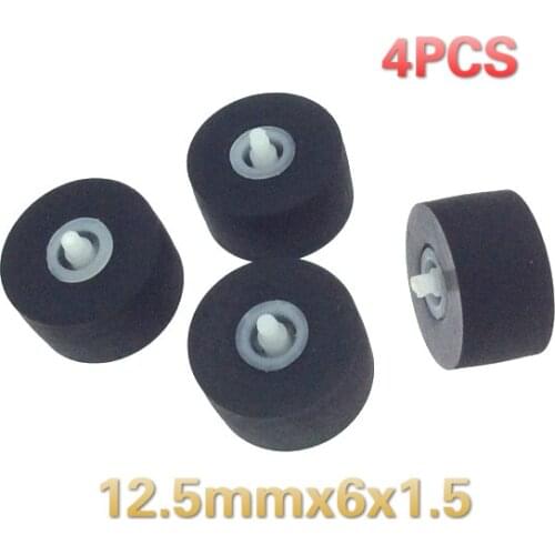 4pcs 12.5mmx6x1.5 wheel belt pulley rubber audio pressure pinch roller for vintage cassette deck tape recorder Stereo player