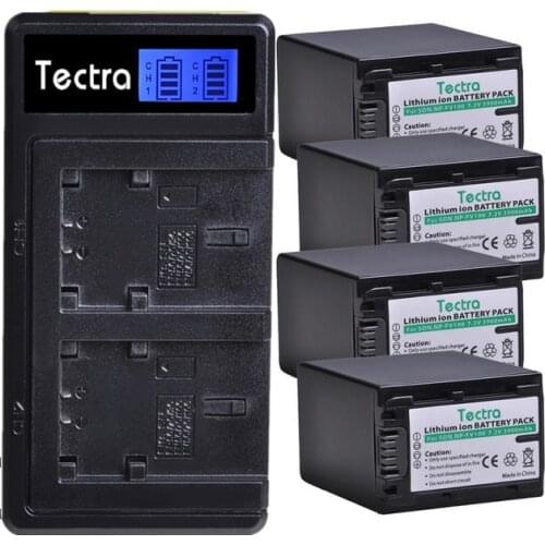 2Pcs 3900mAh NP FV100 NP-FV100 FV100 Batteries + LCD USB Charger for Sony NP-FV30 NP-FV50 NP-FV70 SX83E SX63E FDR-AX100E AX100E