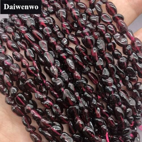 Wine Red Pyrope Garnet Beads Natural Loose Stone Irregular Gravel DIY Flat