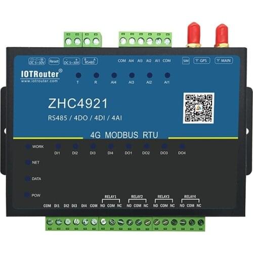 4G modbus RTU 8-channel network IO controller relay switch quantity detection analog module 4921