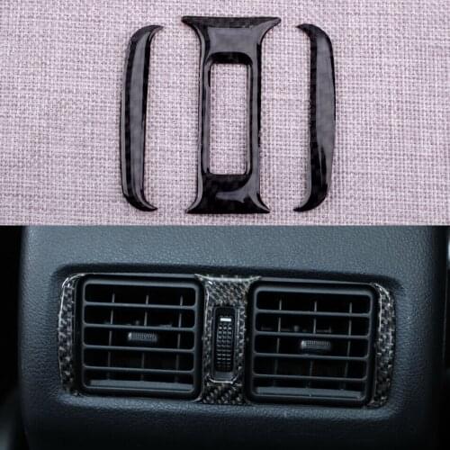 CITALL 3Pcs/Set Car Rear Air Vent Outlet Cover Trim Fit for Toyota 4Runner 2010-2014 2015 2016 2017 2018 2019 2020 Carbon Fiber