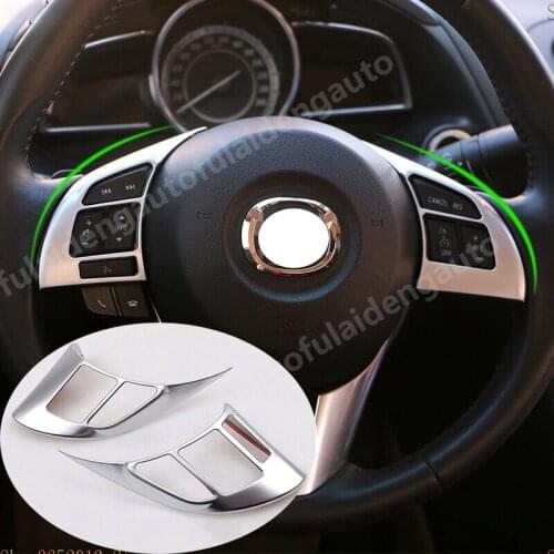 For Mazda 3 M3 Axela 2014-2016 ABS Matte Interior Steering wheel button decoration Cover Trim Auto accessories