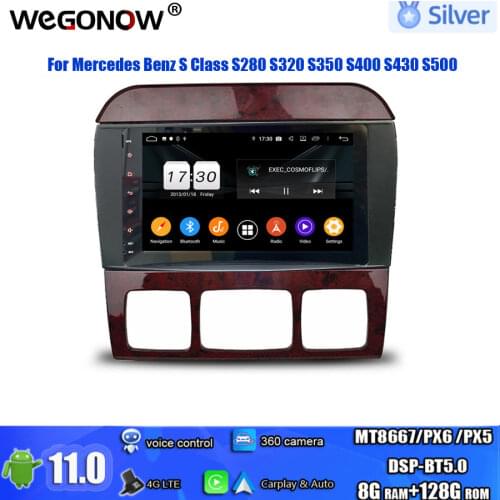 For Mercedes Benz S Class S280 S320 S350 S400 S430 S500 DSP Android 10.0 64GB 4GB 8 Core Car DVD Player Wifi BT5.0 RADIO GPS Map