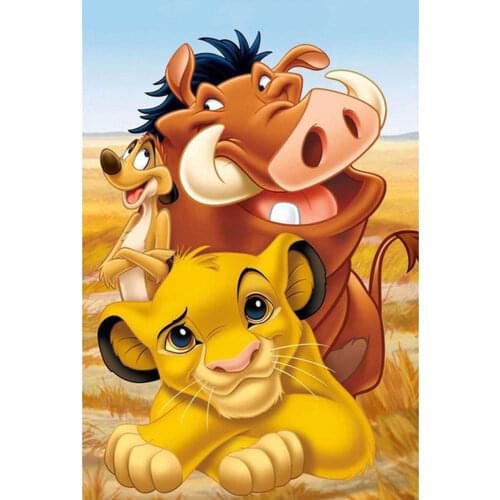 Disney Cartoon Movie The Lion King 5D Diamond Painting Simba and His Friends Diamond Embroidery Full Dill Mosaic Wall Decor Gift