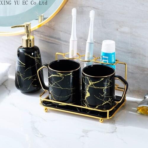 Nordic Ceramic Brush Cup Household Couples A Pair of Wash Cup Set Mouthwash Cup Electric Toothbrush Shelving Bathroom Decoration