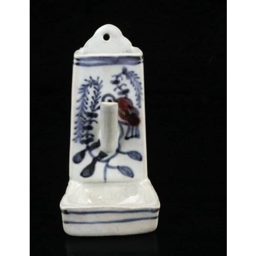 China Blue and white ceramic Oil lamp crafts statue