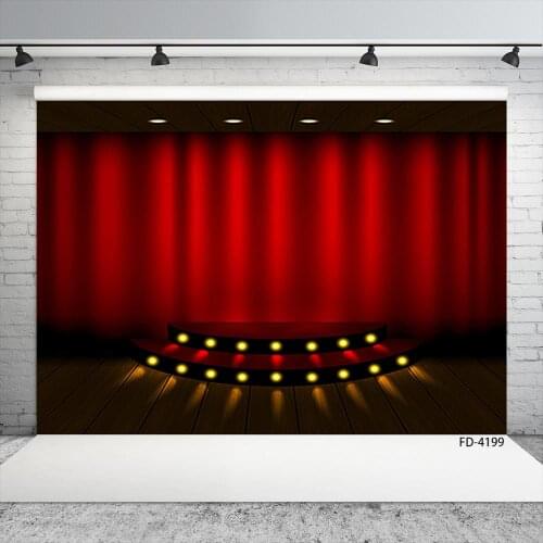 Red Curtain Stage Carnival Photography Backgrounds Vinyl Cloth Photo Studio Backdrop for Children Baby Birthday Party Photocall