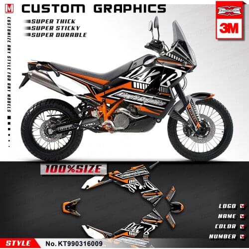 KUNGFU GRAPHICS Complete Vinyl Wraps Racing Sticker Decal Kit for 950 990 Adventure ADV 2003 to 2016 (Style no. KT990316009)