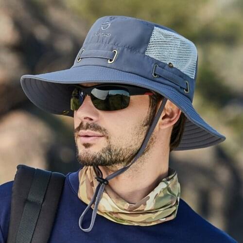 Summer Fisherman Bucket Hat Men Anti-UV Sunshade Breathable Hiking Cap Waterproof Quick Dry Beach Cap Men Fishing Hats