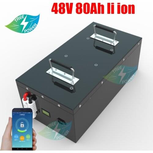 48V 80AH Lithium ion Li-ion battery no 48V battery BMS for 5000w RV EV scooter tricycle fishing boat + 10A Charger