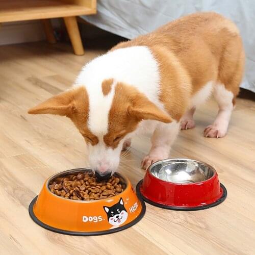 Pet Bowl Stainless Steel Dog Food Bowl Non-slip Cat Bowl Durable Dog Feeding Feeder Water Bowl For Small Medium Large Dogs Plate