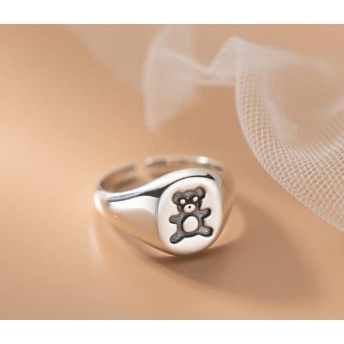 Miuoxion Retro Cute Bear Ring Personality Fashion Punk Party Jewelry For Women Feature Namour Charm Gift All Seasons