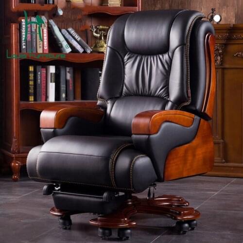 Louis Fashion Office Chairs Leather Boss Chair Massage Chair Household Computer Chair