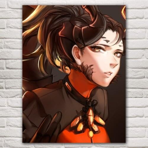 Home Decor Modular Canvas Picture 1 Piece Sexy Overwatch Pink Mercy Game Painting Poster Wall For Home Canvas Painting Wholesale