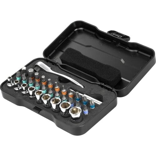 RS2 33-In-1 Ratchet Sleeve Set Screwdriver Ratchet Wrench Sleeve Screwdriver Bits Set Magnetic Bits Household Repair Tools Set