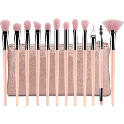 12Pcs Professional Makeup Brush Set, Eye Brush, Brush Bag, Eyebrow Comb, Small Fan-Shaped Beauty Tool