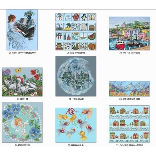Sky blue md 2 styles patterns Counted Cross Stitch 11CT 14CT 18ct DIY Chinese Cross Stitch Kits Embroidery Needlework Sets