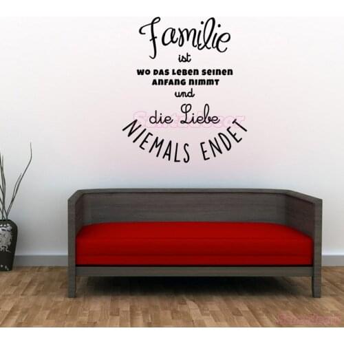German Familie Ist Liebe Vinyl Wall Sticker Wall Decal Living Room Mural Wall Art Home Decor House Decoration 45 cm x 55 cm