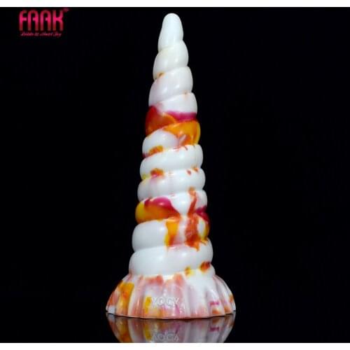 2021 New Unicorn Shape Conch Anal Plug Silicone Animal Vibrator Sucker Male Couple Flirting Masturbation