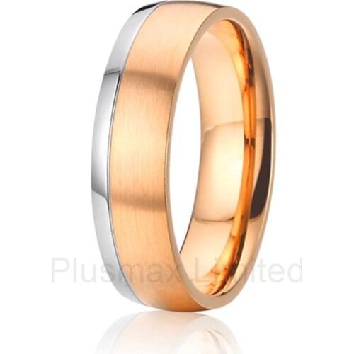New arrival Anel de Casamento anti allergic titanium fashion jewelry wholesale two tone custom wedding band rings for women